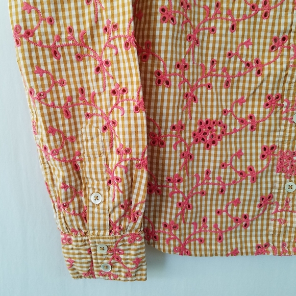 5/$30 Anthropologie Odille Embroidered Shirt - Picture 6 of 8